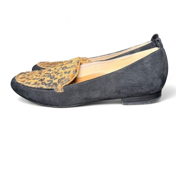 Baretraps Elliana Women’s Size 9 Loafers Black & Leopard Print Slip-On Flats - Picture 3 of 7